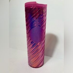 Starbucks 16 oz pink insulated tumbler travel mug screw lid